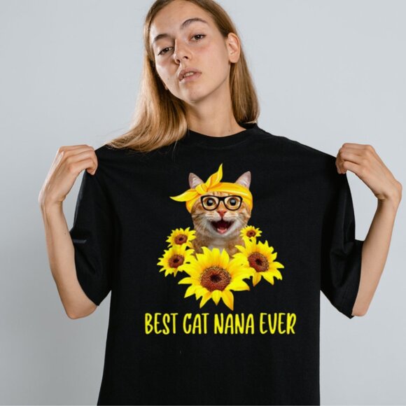 Best Cat Nana Ever Shirt, Proud Cat Grandma Shirt, Cat Grandma Squad Shirt - Picture 1 of 3